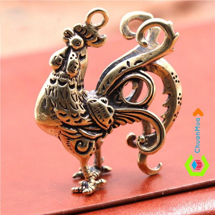 Móc khóa Kim Kê đồng thau cao cấp (Móc khóa con gà móc khóa gà trống móc khóa bằng đồng giá sỉ sưu tầm...)