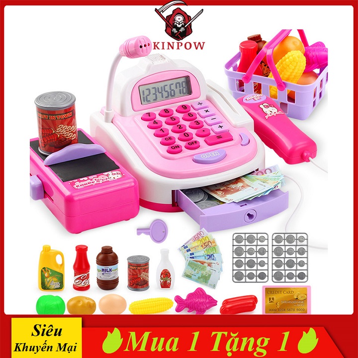 Đồ Chơi Máy Tính Tiền Siêu Thị KINPOW Nhiều Mẫu Phân Loại, Có Nhạc Vui Nhộn, Cho Bé Chơi Đồ Hàng (Combo)