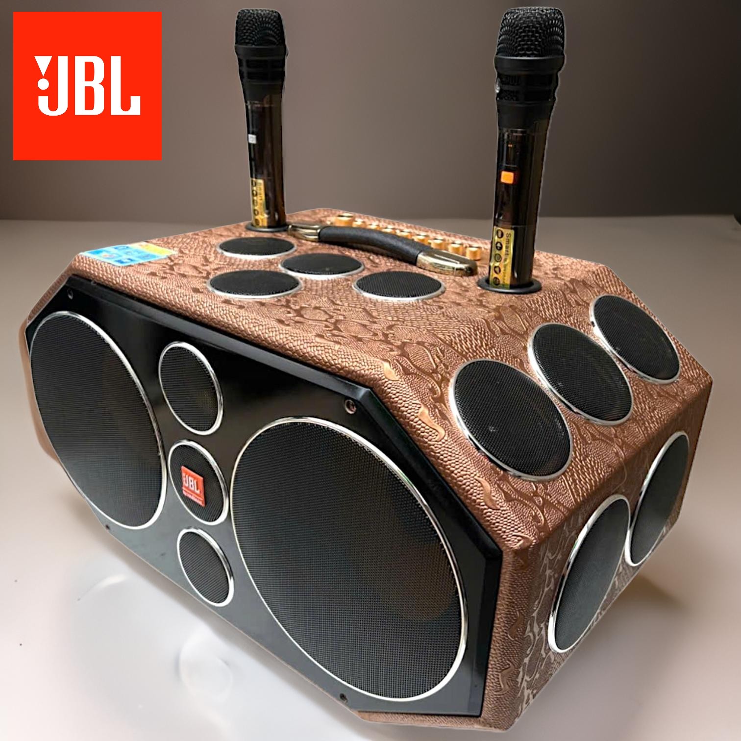  LOA KARAOKE XÁCH TAY SIÊU KHỦNG 25 ĐƯỜNG TIẾNG BASS 25CM THÙNG GỖ BỌC DA KẾT NỐI BLUETOOTH TẶNG KÈM 2 MICRO CAO CẤP 