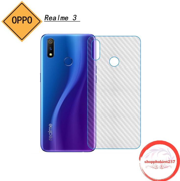 Miếng dán lưng oppo realme 3 realme 3 pro dán dẻo vân carbon chống trầy