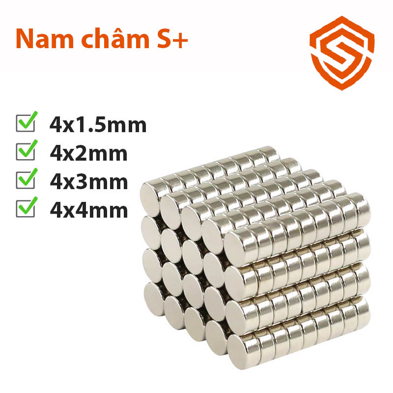10 viên nam châm viên tròn 4x1.5/2/3/4mm loại nam châm đất hiếm