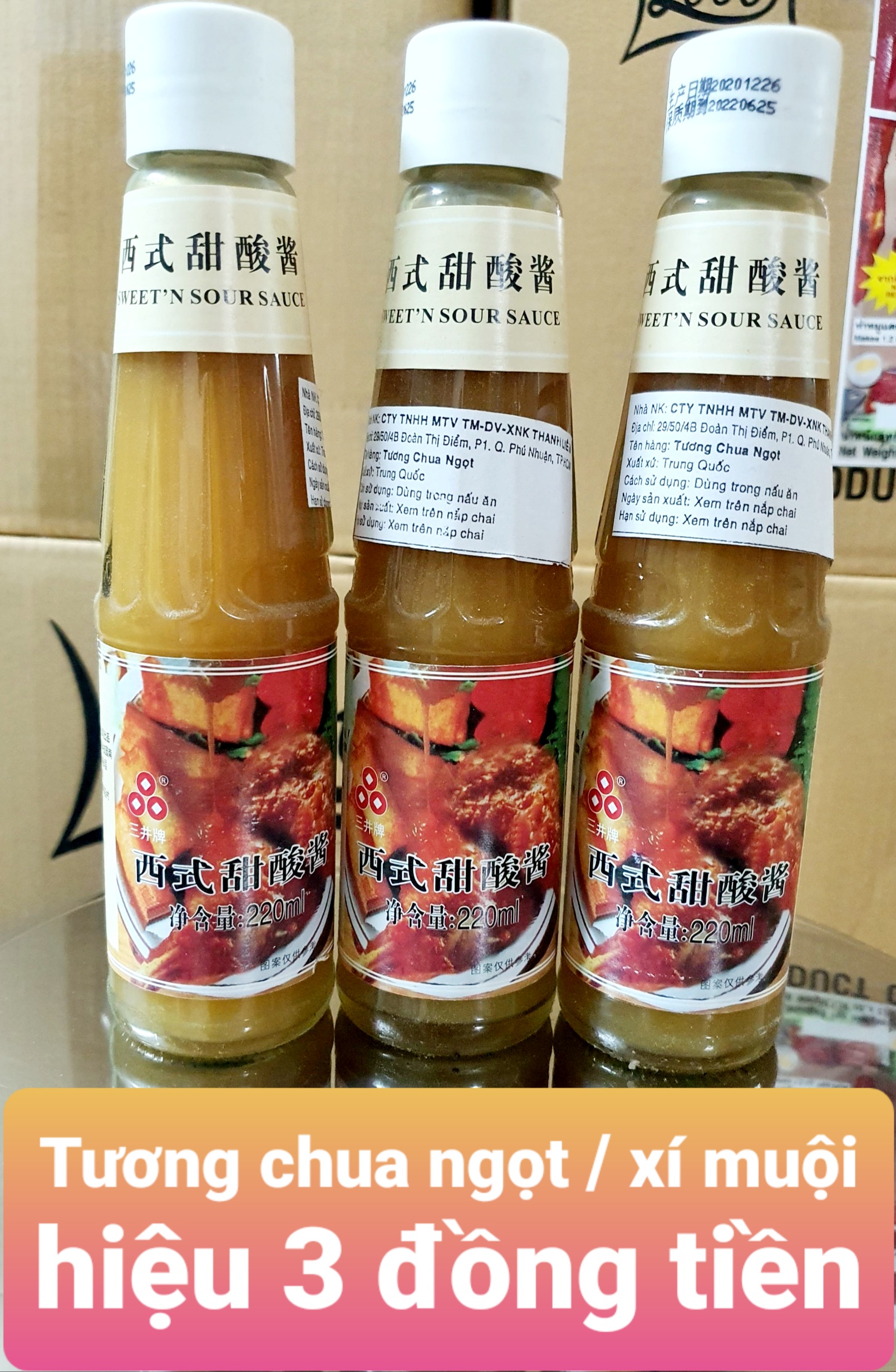 [Nhập khẩu] Tương chua ngọt (Tương xí muội) 220ml. SWEET'N SOUR SAUCE. Tương chấm vịt quay, thịt quay, chả giò, đồ chiên
