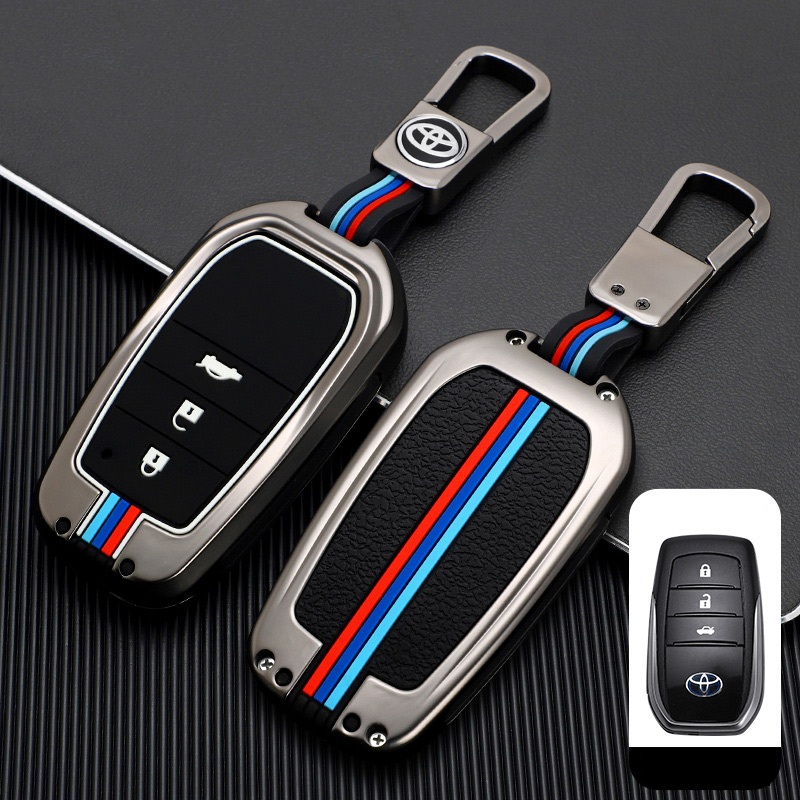 Ốp Bảo Vệ Chìa Khóa Xe Toyota Camry, Prado, Fortuner, Hilux, Cruiser Hợp Kim Kẽm Cao Cấp Loại 3 Nút, 4 Nút