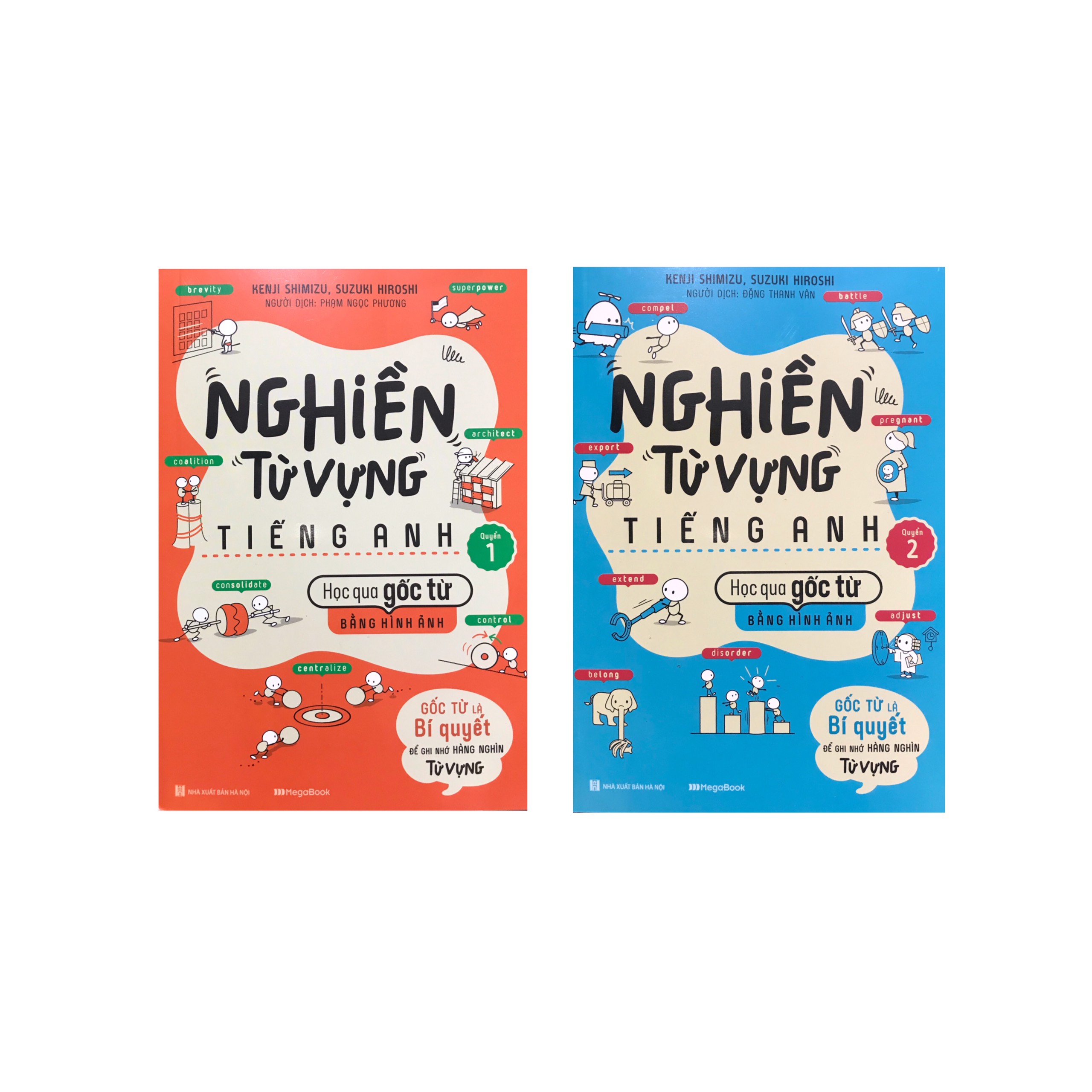 Combo 2 quyển Nghiền từ vựng tiếng anh học qua gốc từ bằng hình ảnh