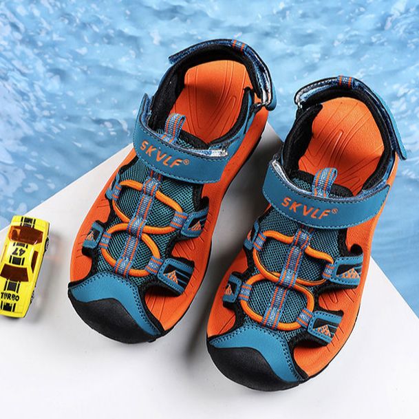Giày sandal cho bé trai 3-12 tuổi kiểu rọ bít mũi thời trang khỏe khoắn và năng động