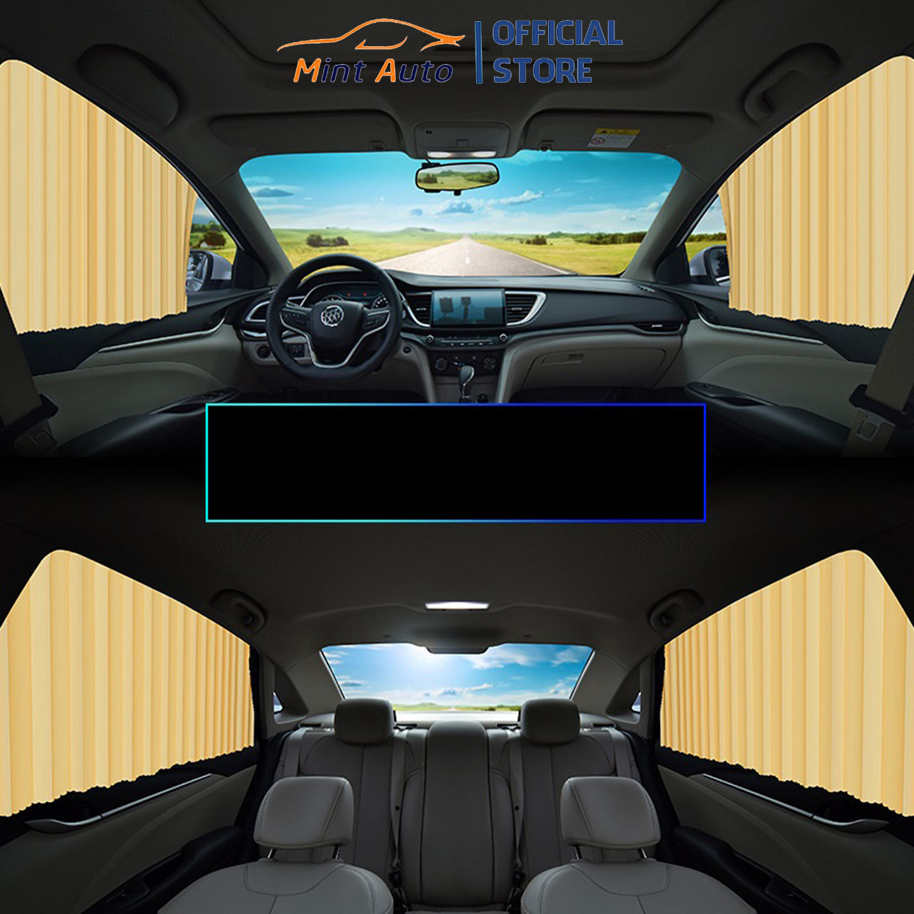 Bộ Rèm Vải Che Chắn  Nắng Ô Tô Cao Cấp Sang Trọng Phù Hợp Với Xe 4-5 Chỗ