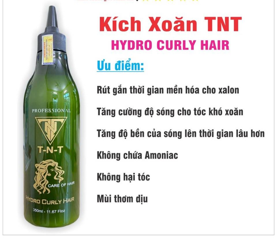 Thuốc kích xoăn TNT, kích xoăn tóc Hydro Curly Hair , thuốc làm xoăn tóc đơn giản, chính hãng công TNT