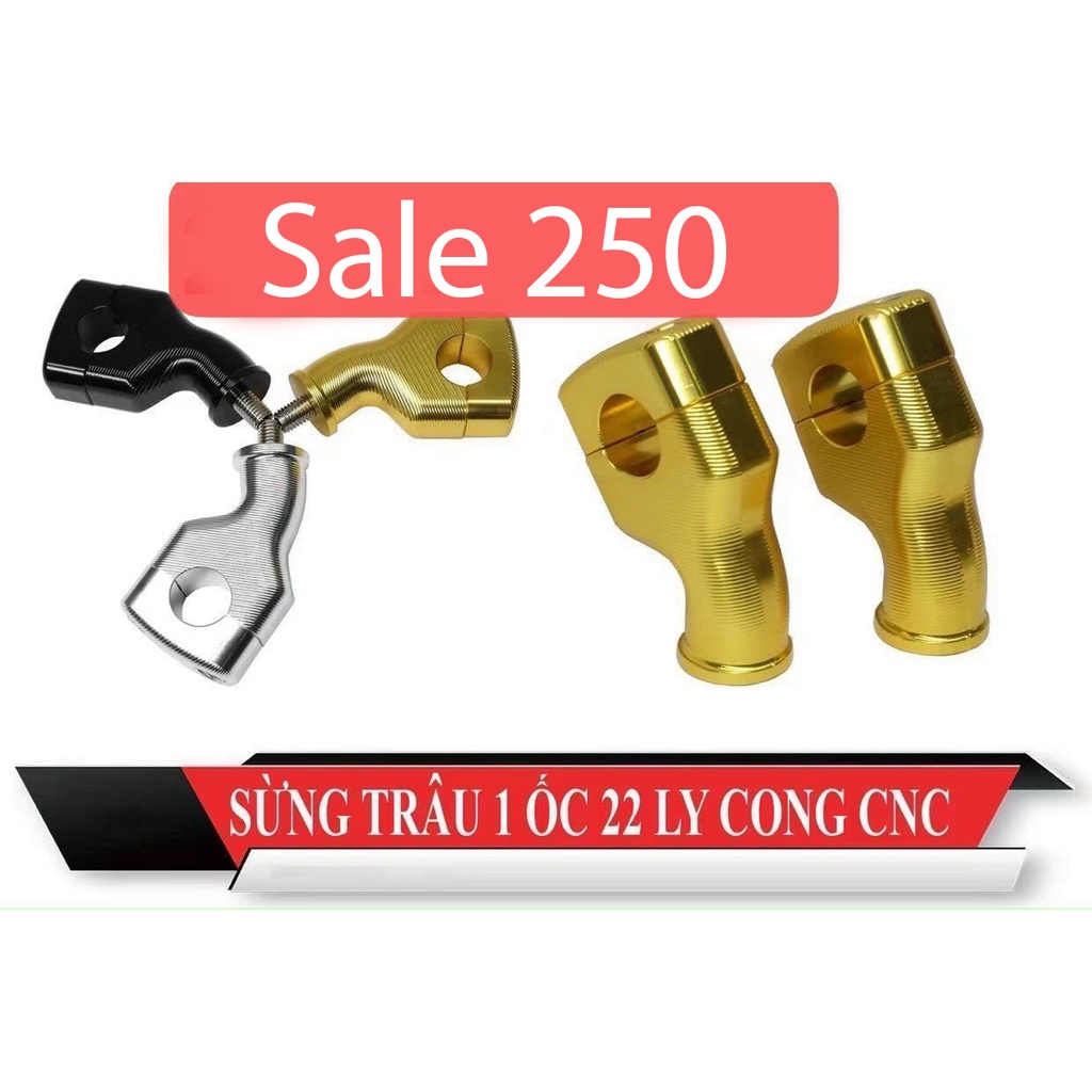 Gù nâng ghi đông xéo - tay lái moto - nhôm cnc nguyên khối cho ghi đông phi 22