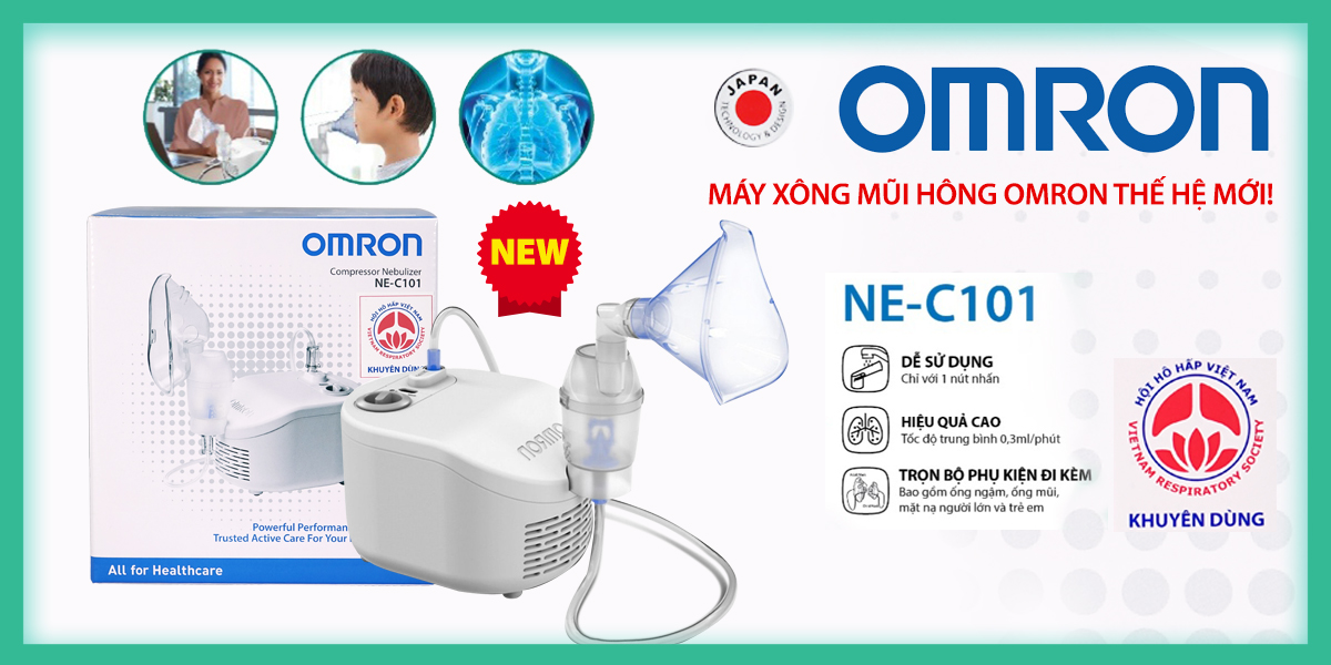 [HCM][Hàng Chính Hãng]Máy xông mũi họng omron -Máy xông khí dung Omron NE-C101 thế hệ mới – Trợ lý hô hấp đắc lực cho cả gia đình bạn-hỗ trợ điều trị các bệnh về đường hô hấp như viêm xoang hen suyễn tắc nghẽn phổi bảo hành 12T