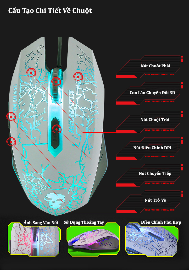 Bộ bàn phím chuột GAMING T6 đẳng cấp, chống nước