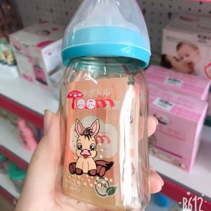 Bình Toom PPSU Nhật 80ml/160ml/240ml ( tặng kèm 1 núm ti thay thế) cho bé