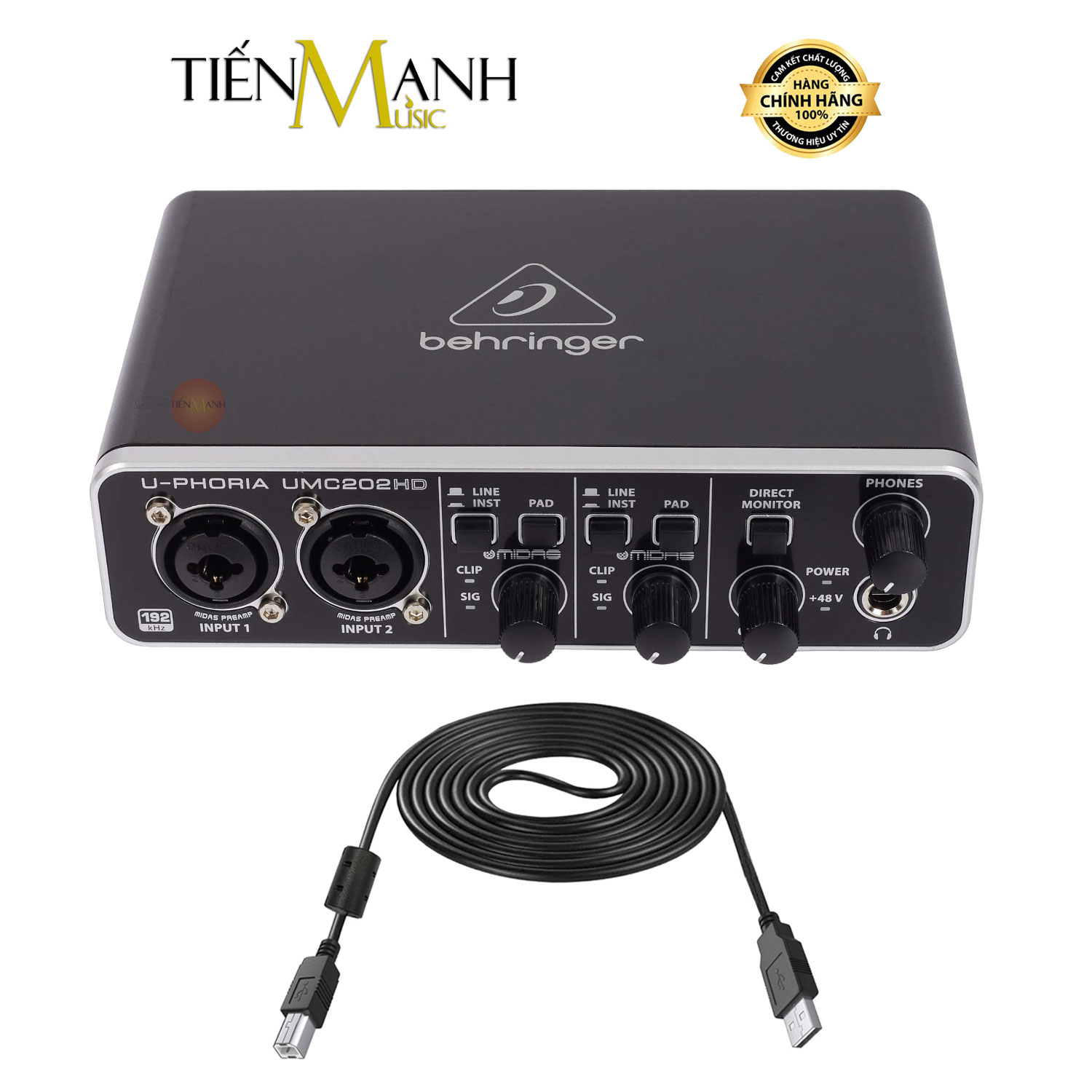 [Chính Hãng] Soundcard Behringer U-Phoria UMC202HD - Bộ Thu Âm Thanh Và Livestream Sound Card USB Au