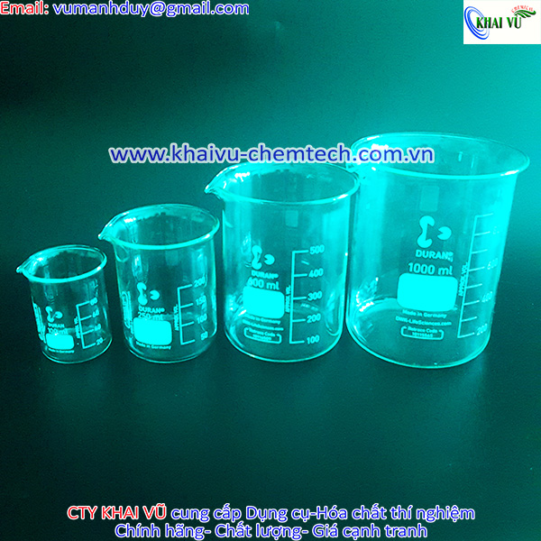 [Hãng Duran- Đức] Cốc thủy tinh chịu nhiệt 50ml 100ml 250ml 600ml có mỏ