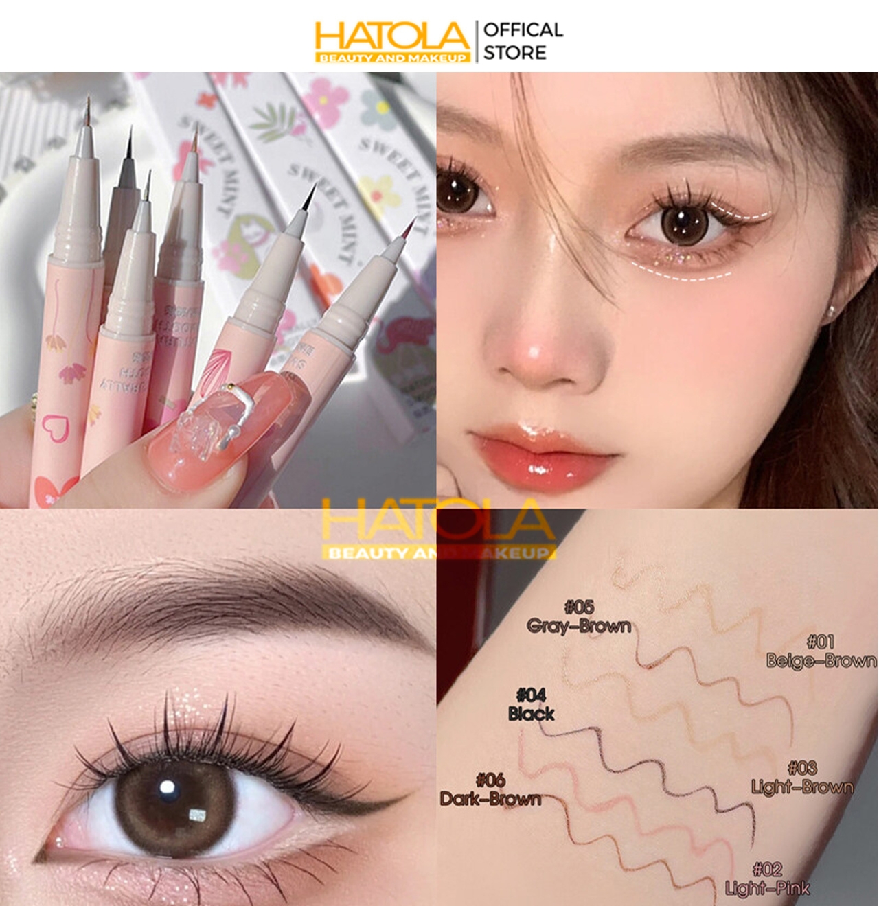 Bút Kẻ Mắt Dạng Lỏng 0.005mm Chống Nước Nhanh Khô Kẻ Bọng Mắt Hatola