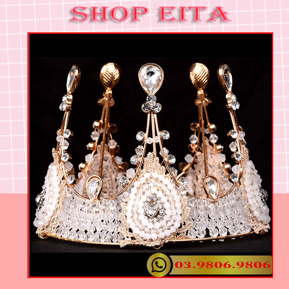 Vương miện tròn đính đá (To) đội đầu
