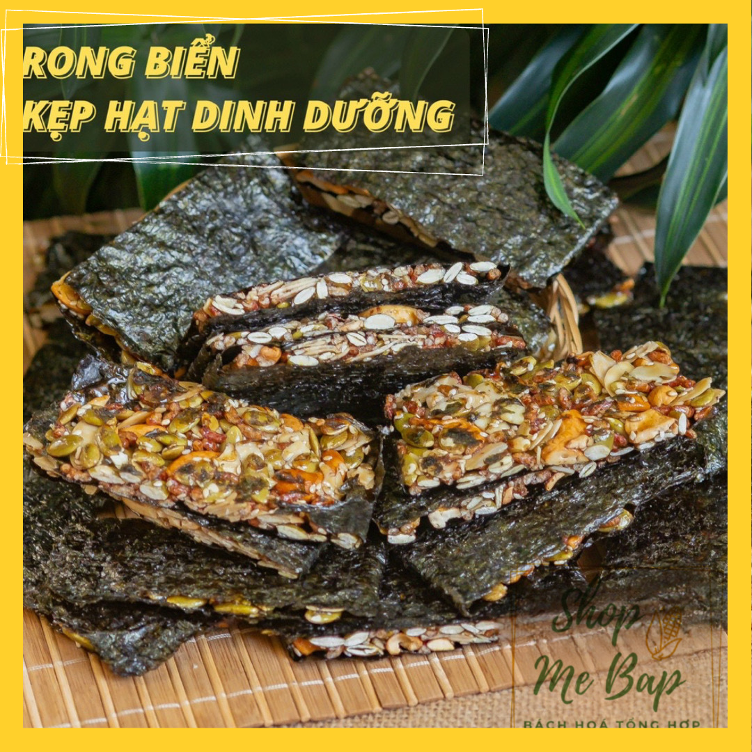 Rong Biển Kẹp Hạt Dinh Dưỡng 250g - Thanh Rong Bển Kẹp Ngũ Cốc Tốt Cho Sức Khoẻ - Shop Mẹ Bắp