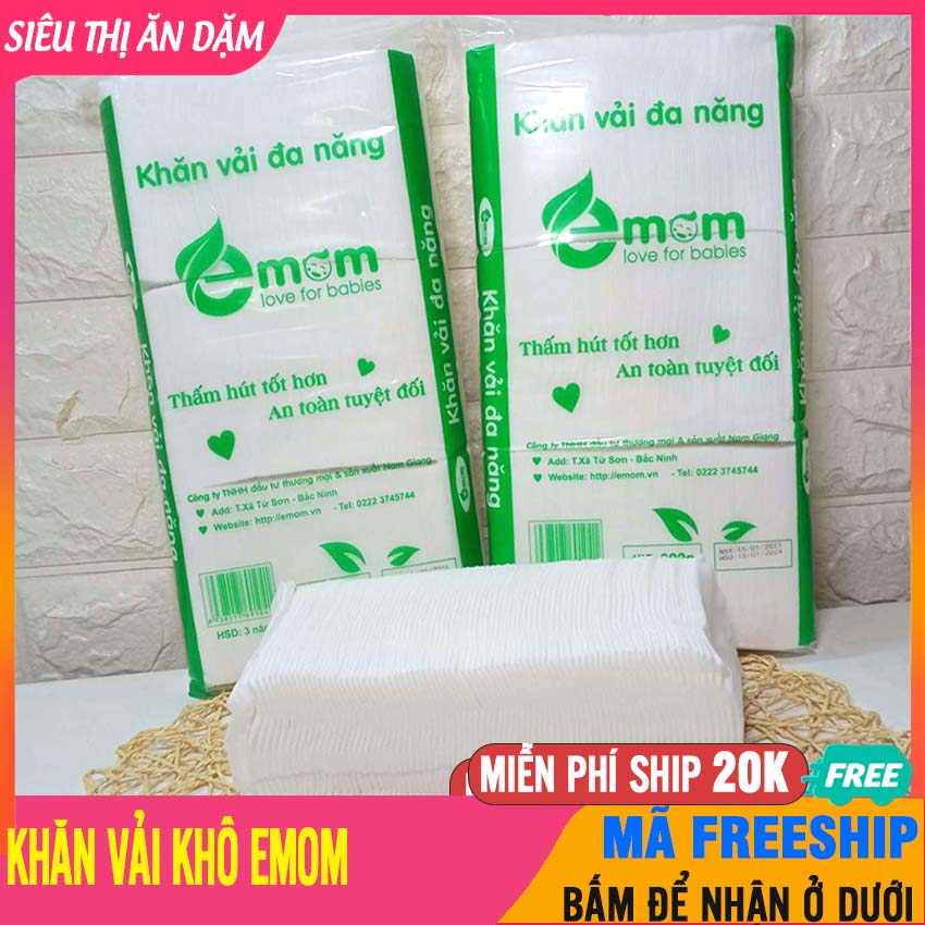 Khăn khô đa năng, dùng thay khăn ướt, mềm mại, không mùi - khăn giấy khô đa năng, khăn vải khô đa năng, khan giay kho da nang, khan giay khô đa năng, khăn cho bé - 2 khăn vải khô đa năng - 8938517691041x2