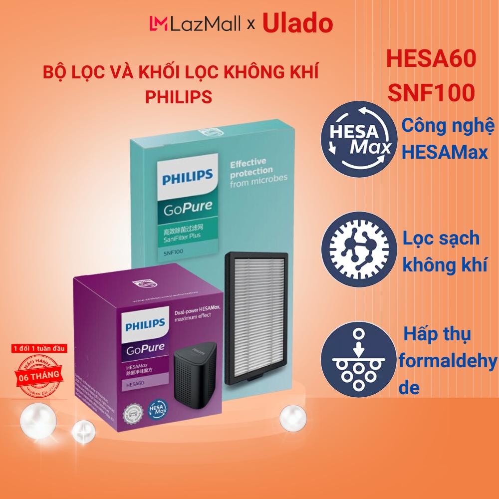 Bộ lọc cho máy lọc không khí philips hesa60 và snf100, bộ lọc hesamax loại bỏ vi khuẩn dùng cho mã gp5602 gp5601, gp5612 - ulado