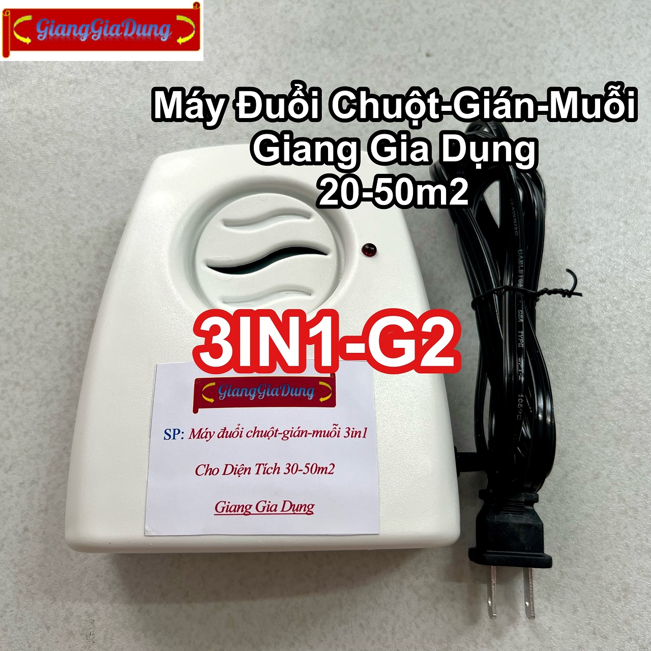 Máy Đuổi Chuột Gián Muỗi 3IN1-G2 Diện Tích 20 - 50m2 Giang Gia Dụng