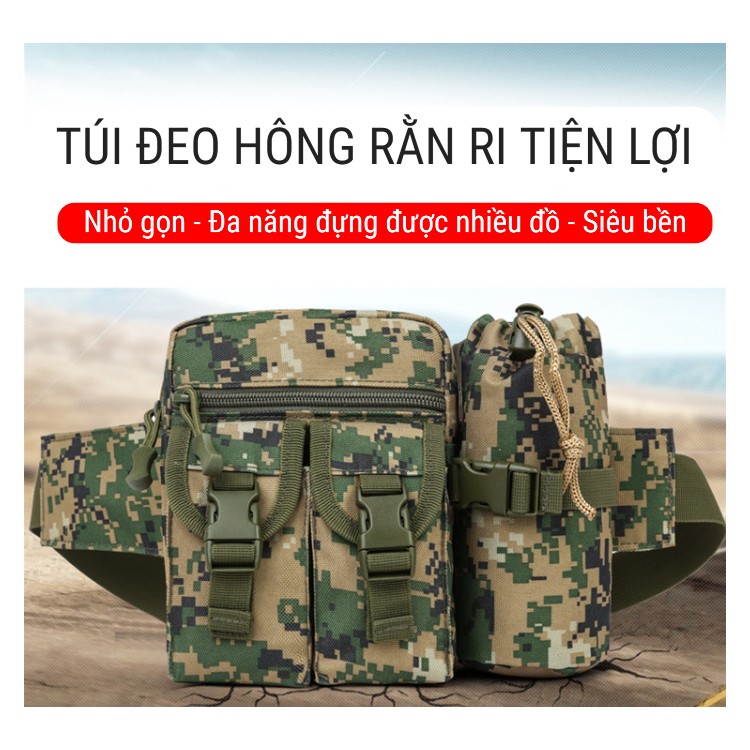 Túi đeo hông dằn ri , túi đeo hông quân đội cá tính, túi đeo hông đa năng - TPD1