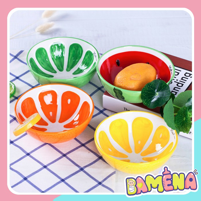 Bát ăn dặm,bát gốm sứ hình hoa quả bamena ad02