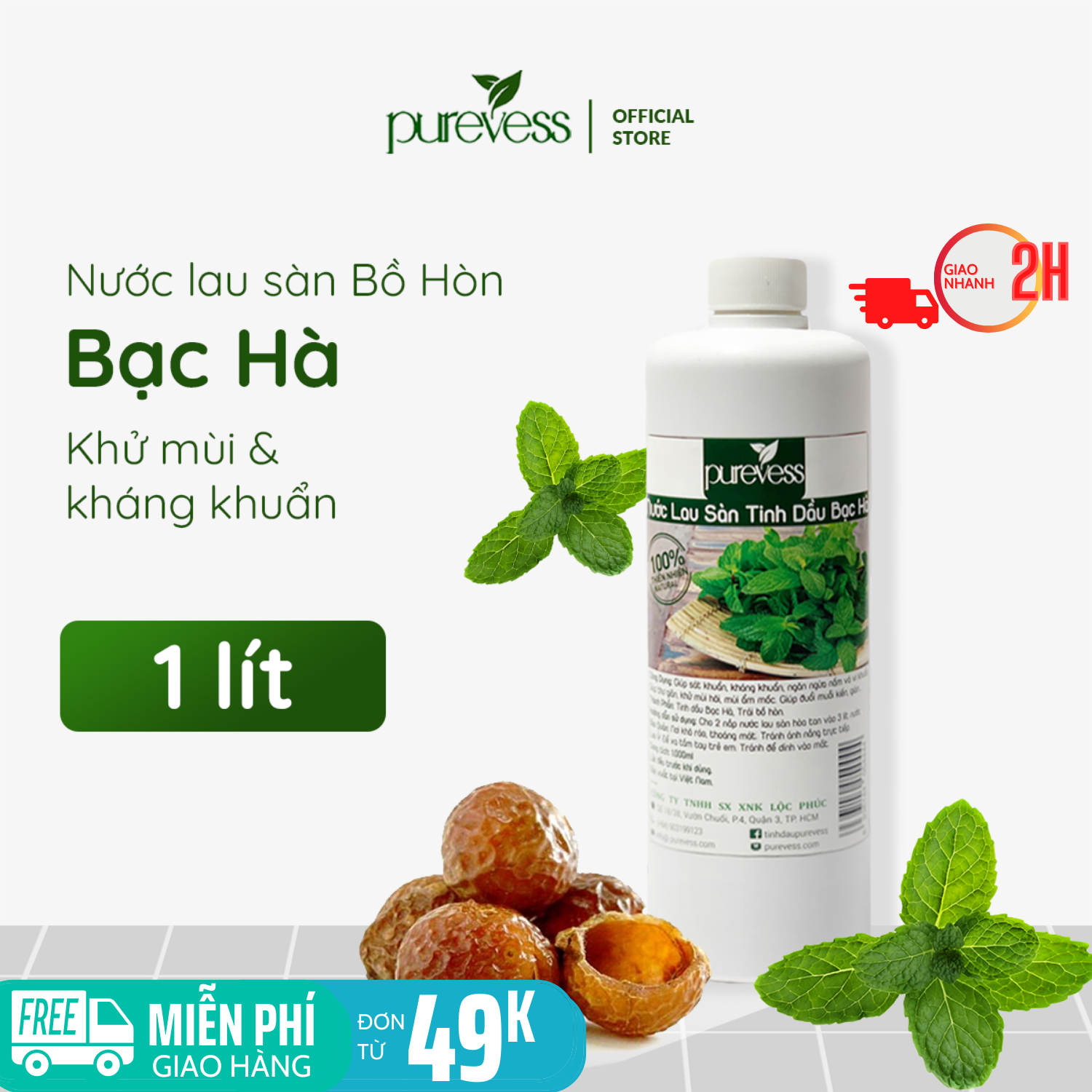 Nước lau sàn Purevess nước lau sàn bạc hà nước lau sàn nhà