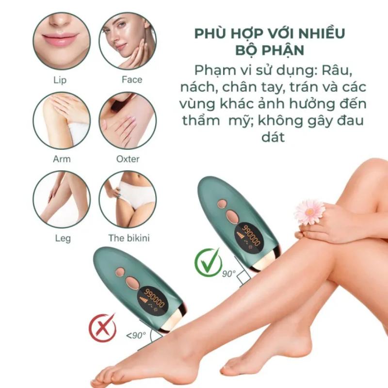Máy triệt lông Gia Dụng Thế Hê Mới - Máy triệt lông cầm tay IPL hàng chính hãng triệt lông tay lông nách lông vùng kín tại nhà