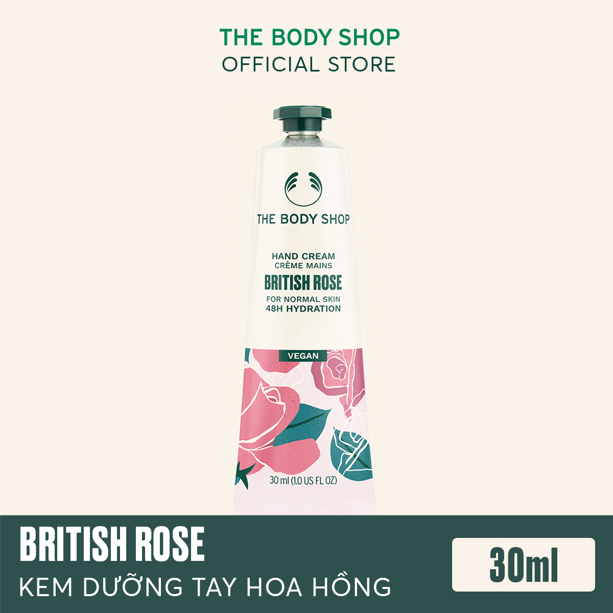 Kem dưỡng da tay THE BODY SHOP British Rose Petal Soft Hand Cream 30ml