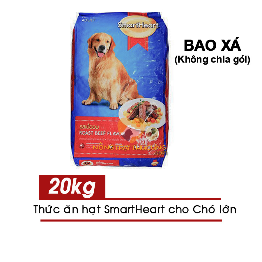[Bao Xá] Thức Ăn Cho Chó Lớn SmartHeart Adult Roast Beef Flavor 20KG, 10KG - Vị Bò Nướng- [Nông Trại Thú Cưng]