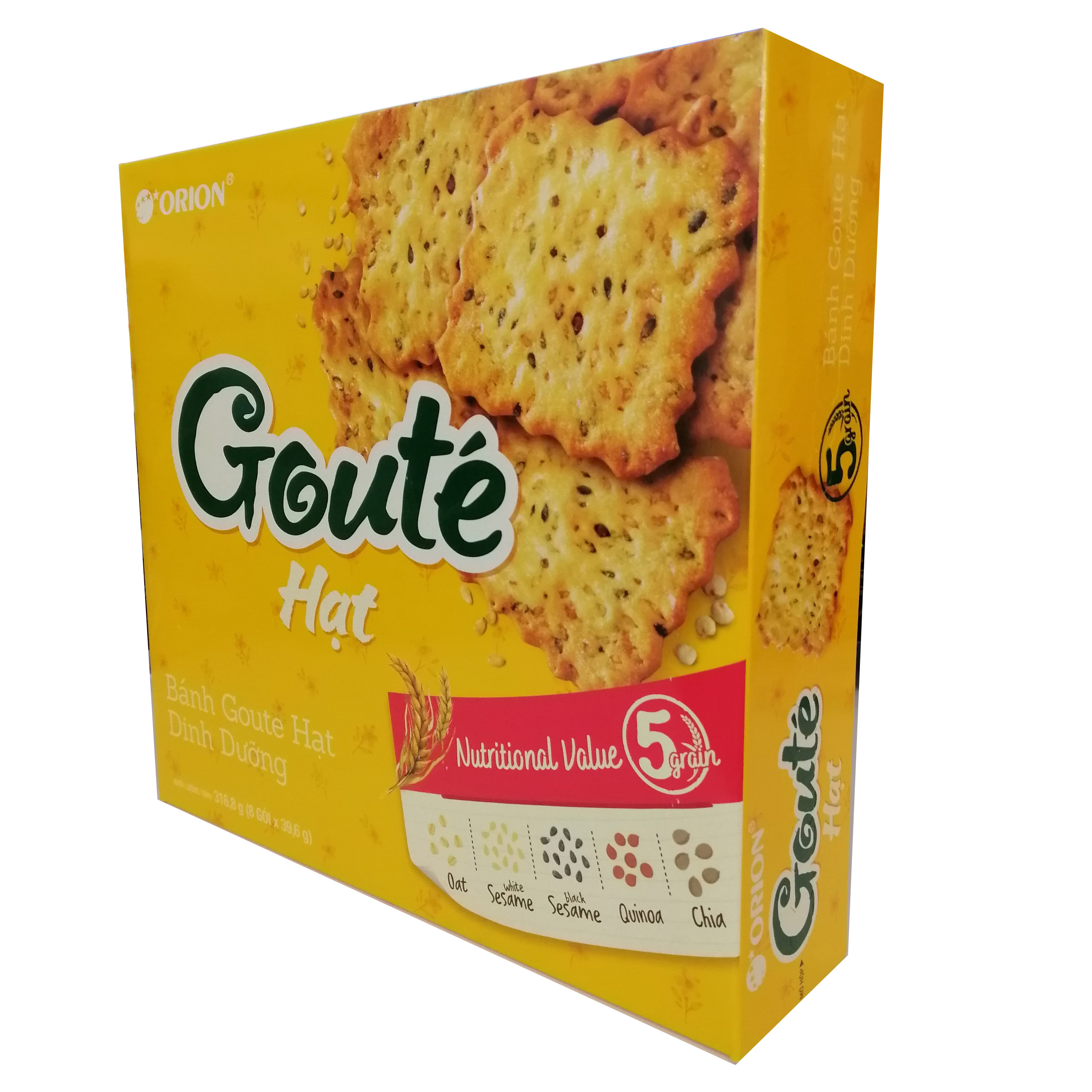  Bánh Goute Orion Hạt Dinh Dưỡng  Hộp 316.8g  