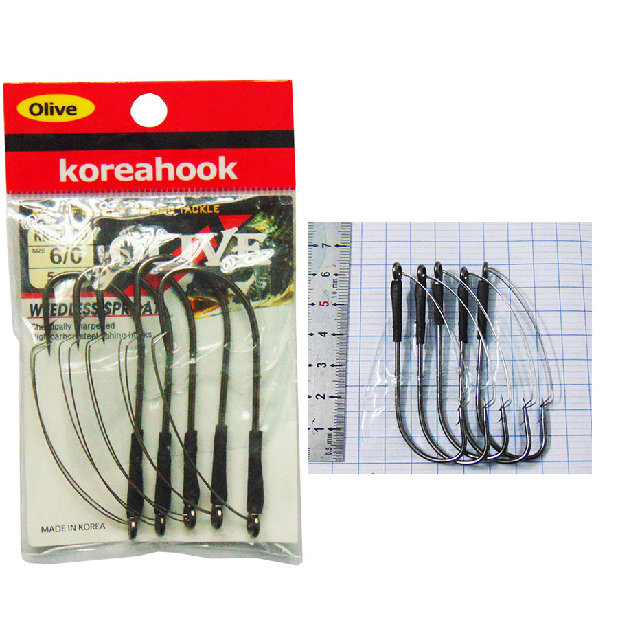 [HCM]Lưỡi Câu Cá Lóc Hàn Quốc (giá nguyên vỉ), Lưỡi Carbon Không Gỉ