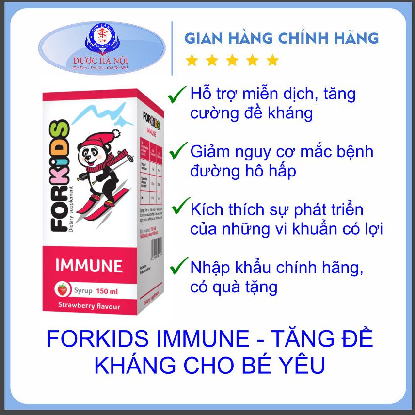Forkids immune tăng đề kháng cho bé 150ml | nhập khẩu chính hãng balan
