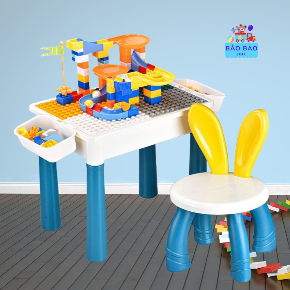 Bộ bàn Lego đa năng - Bàn Xếp Hình, Lắp Ghép Lego đa năng cho trẻ em 110 chi tiết