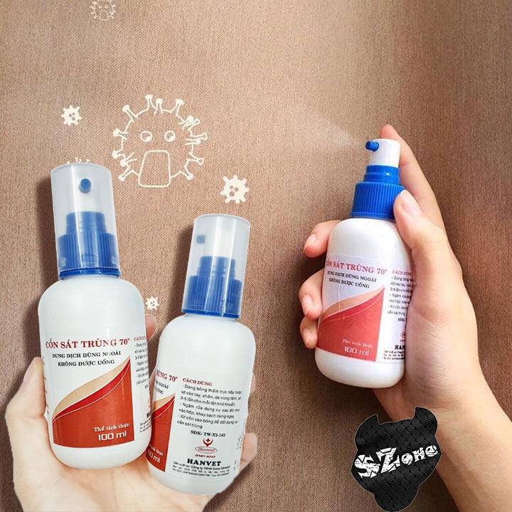 Cồn Sát Trùng 70° Dạng Xịt Diệt Khuẩn Phòng Ngựa Bệnh Dịch Tiện Lợi 100 ml