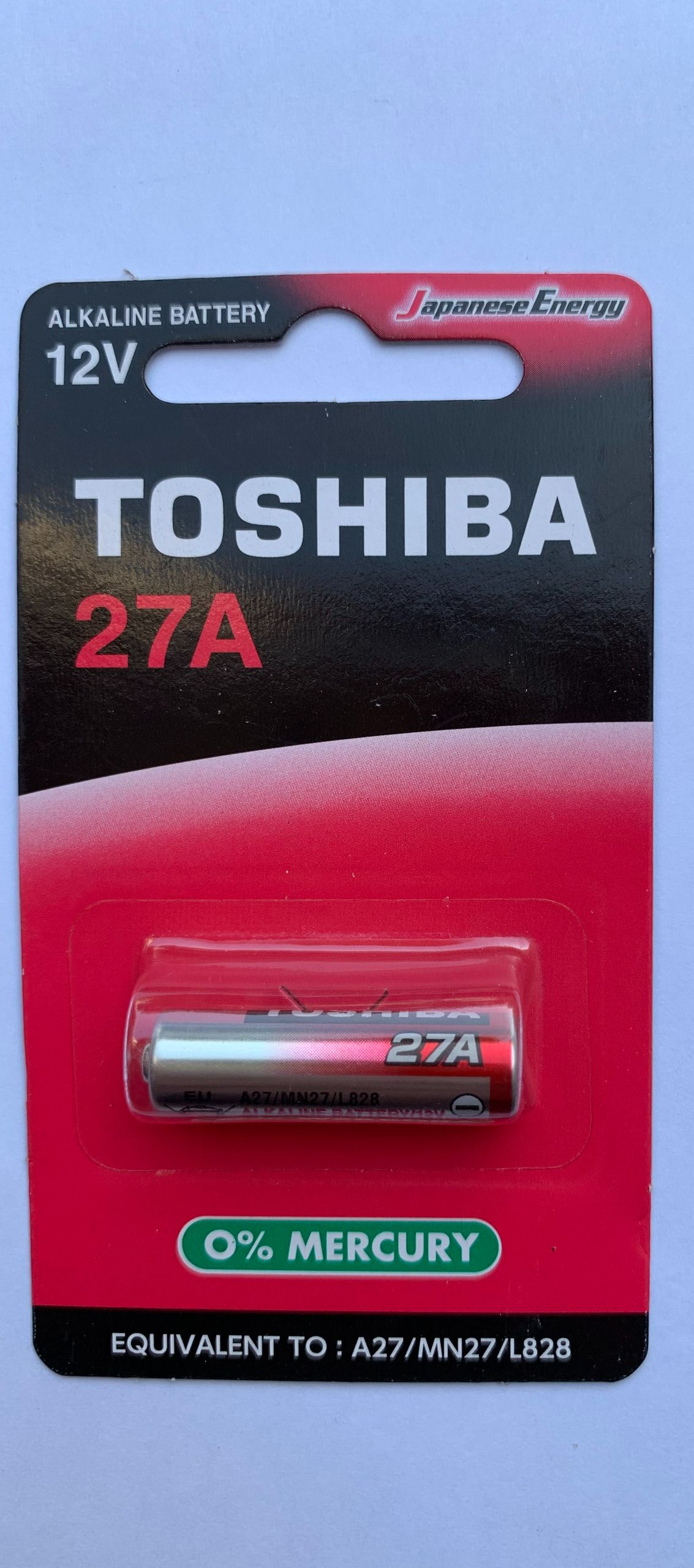 Pin alkaline toshiba 27a 12v vỉ 1 viên 27a bp-1c