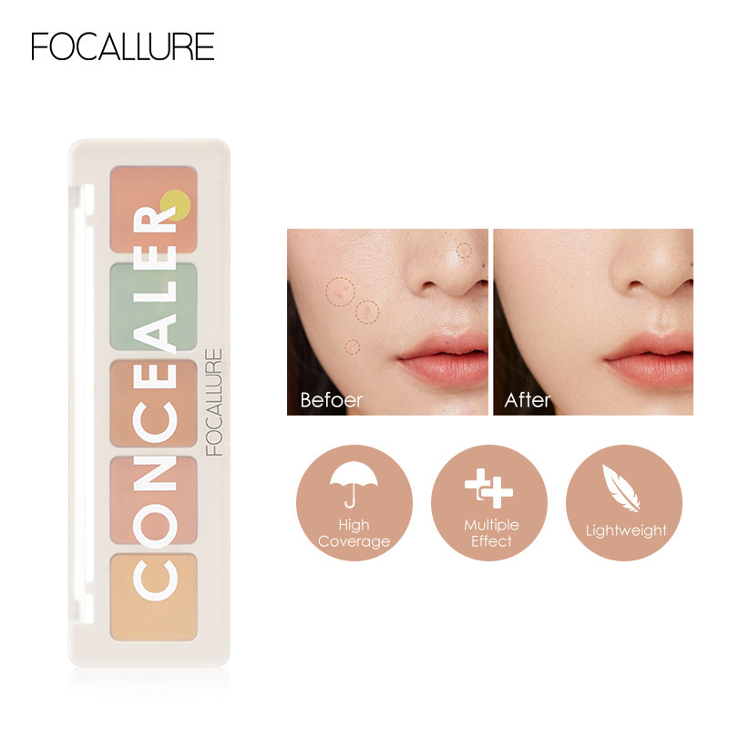 FOCALLURE Kem che khuyết điểm độ che phủ cao Năm màu Che khuyết điểm