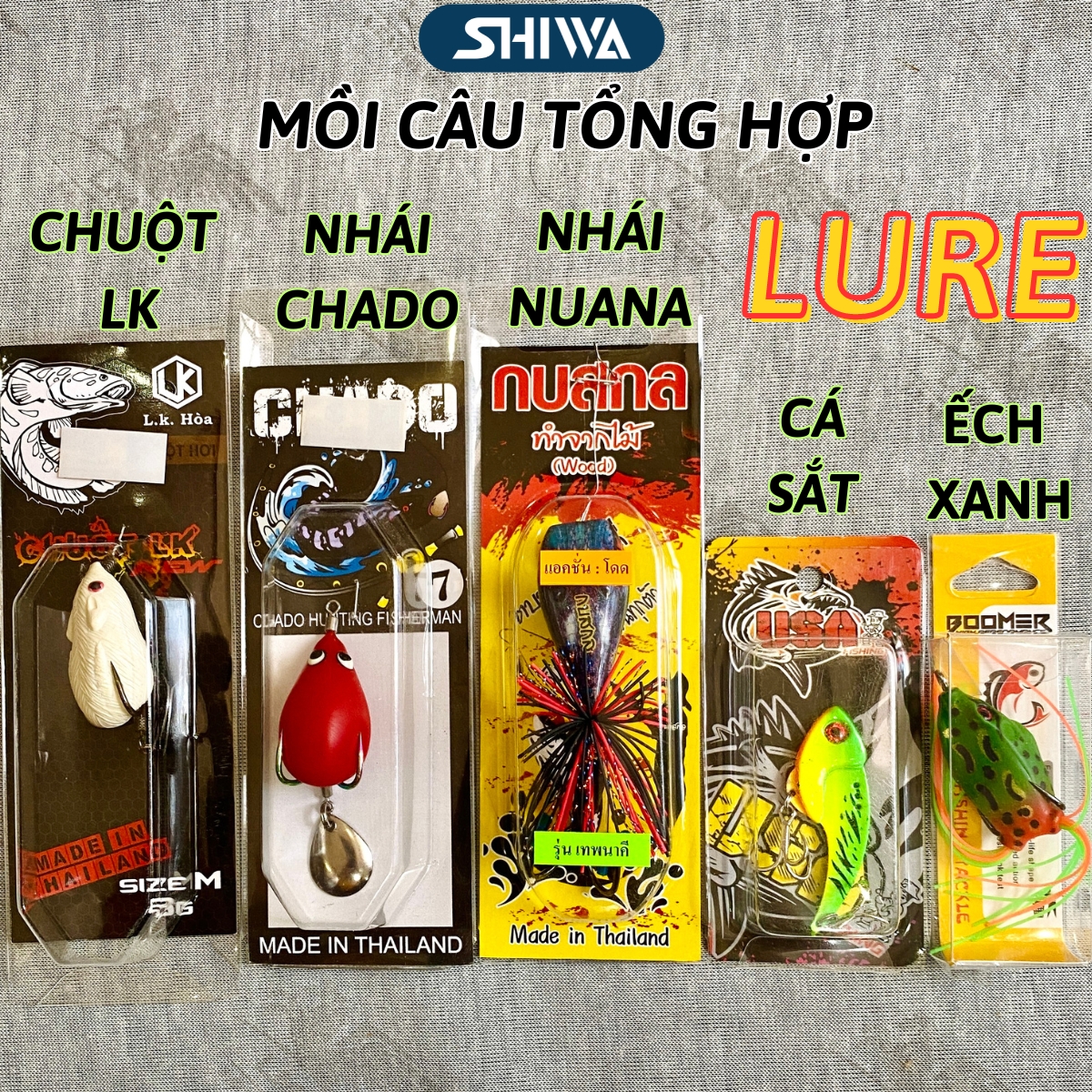 Mồi Câu Cá Tổng Hợp Nhái Giả Thái Lan Có Lưỡi Siêu Bén - Mồi Câu Cá Lure Mồi Câu Cá Lóc Mồi Giả Nhái Hơi Câu Cá Siêu Nhạy - Phụ Kiện Câu Cá - SHIWA