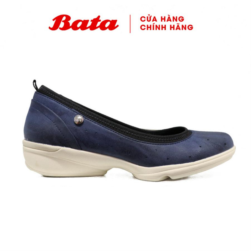 Giày búp bê đi bộ nữ đế 4cm navy bata 651-9901
