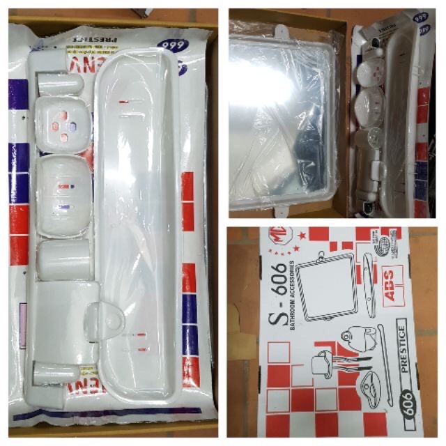 Bộ phụ kiện nhà tắm 6 món kèm gương