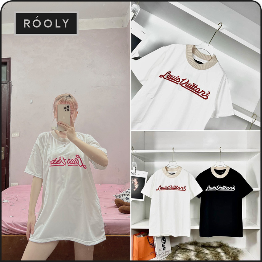 Áo l.v ngực cổ chun nam nữ 2022 róoly 💦 áo thun cotton l.v ngực cổ chun 💦 áo phông nam nữ 💦