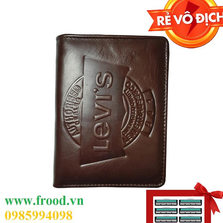 Bóp ví đứng da bò sáp Ruby Luxury siêu đẹp tặng kèm 6 lưỡi dao cạo râu kép trị giá 60.000 đ