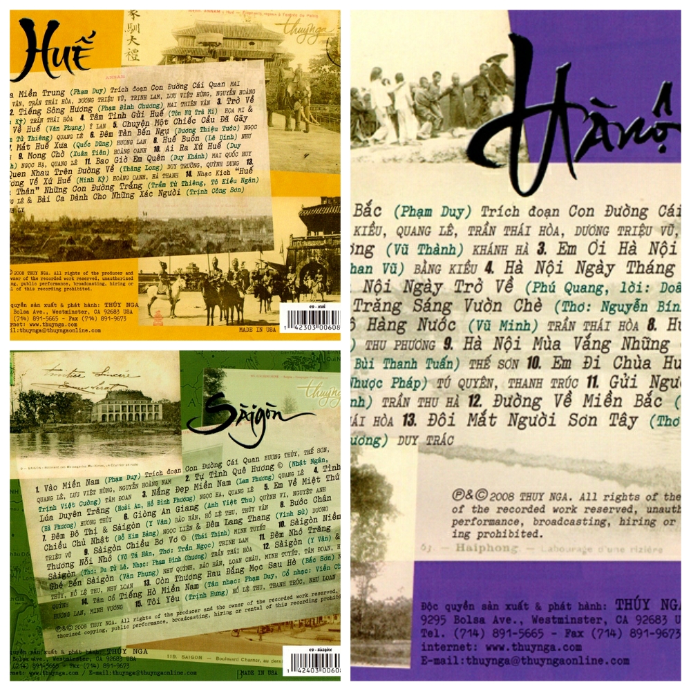 Bộ 3 đĩa cd huế - hà nội - sài gòn
