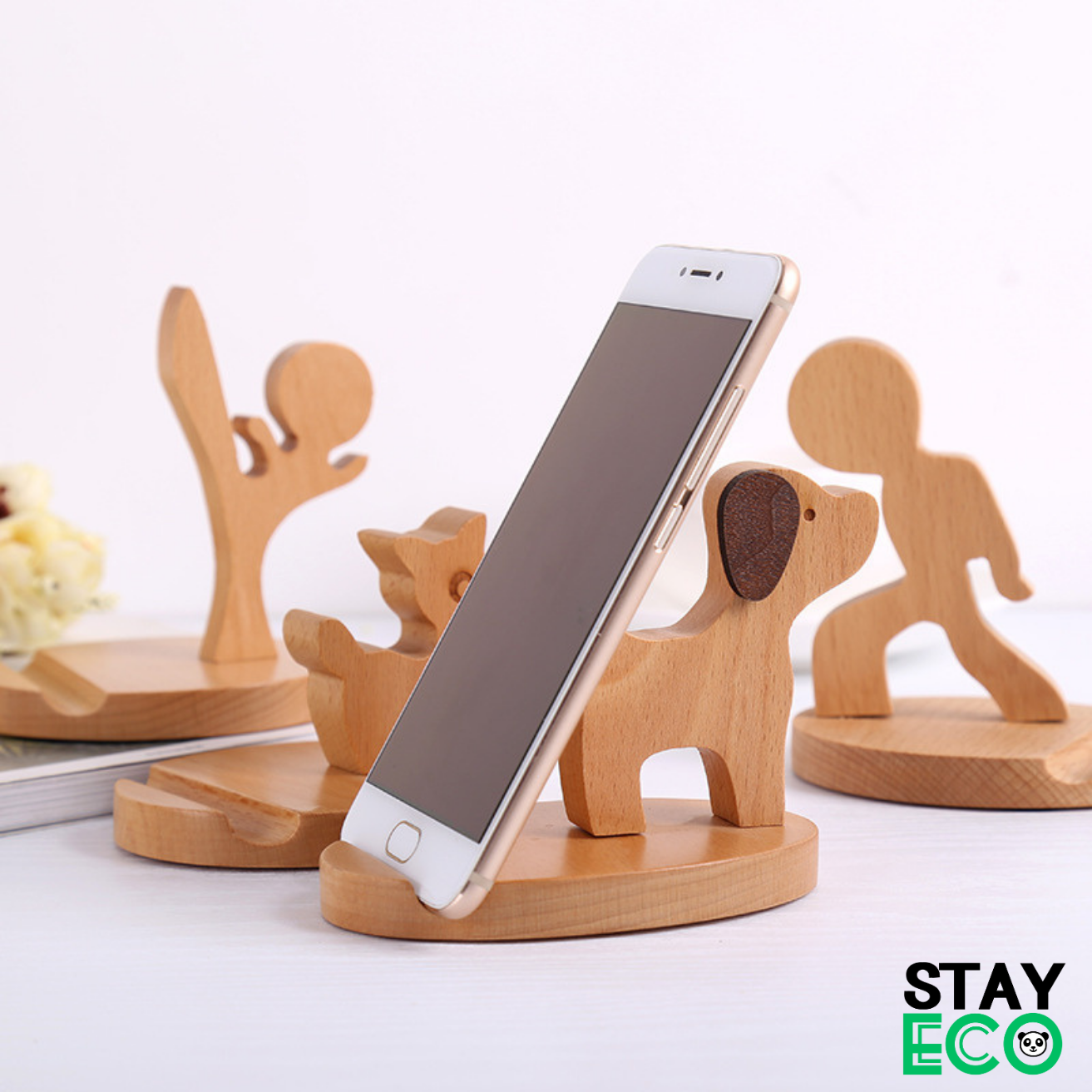 Giá đỡ điện thoại STAY ECO Giá gỗ cao cấp hình còn vật đỡ điện thoại, ipad