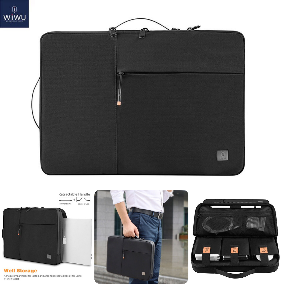 Túi Xách Macbook, Laptop 13/14/15/15.6/16inch Chống Sốc Cao Cấp - Bảo Vệ 360 độ - Wiwu Alpha Double Layer Sleeve-W03