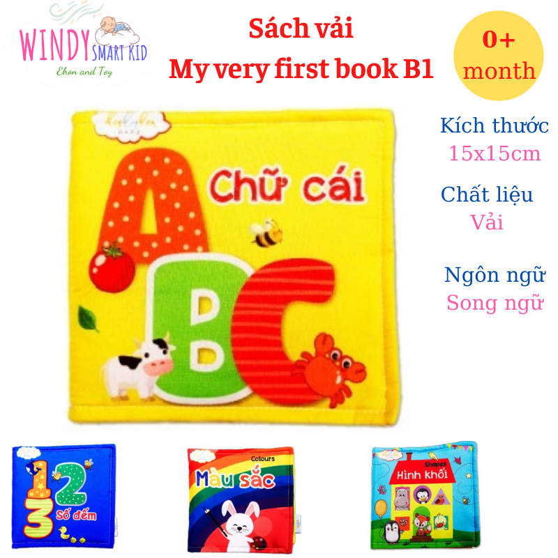 Sách vải My very first book B1 - Thương hiệu Lalala Baby - Sách cho bé WINDYSMARTKID