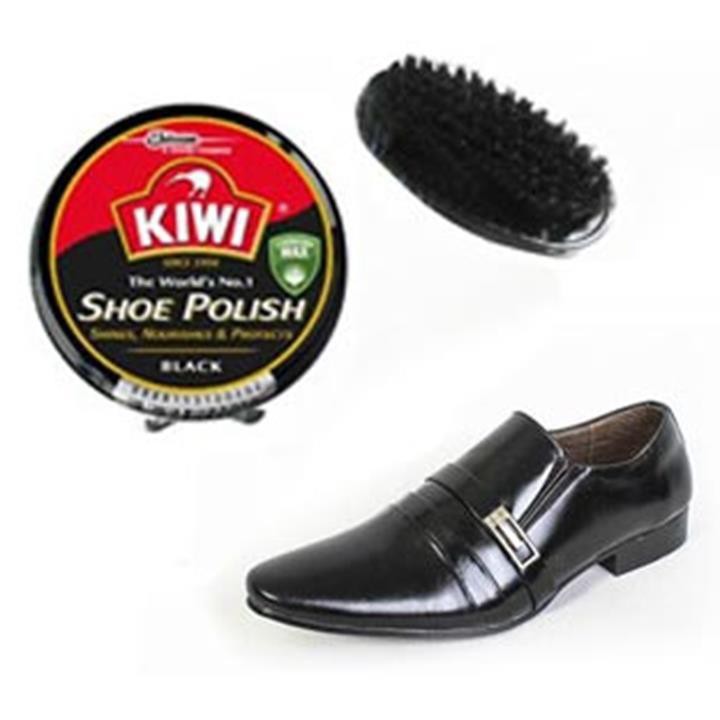 Xi Đánh Giày Dạng Sáp Kiwi Màu Đen - Nâu ( Tặng Kèm Bàn Chải Nhựa Đánh Giày)
