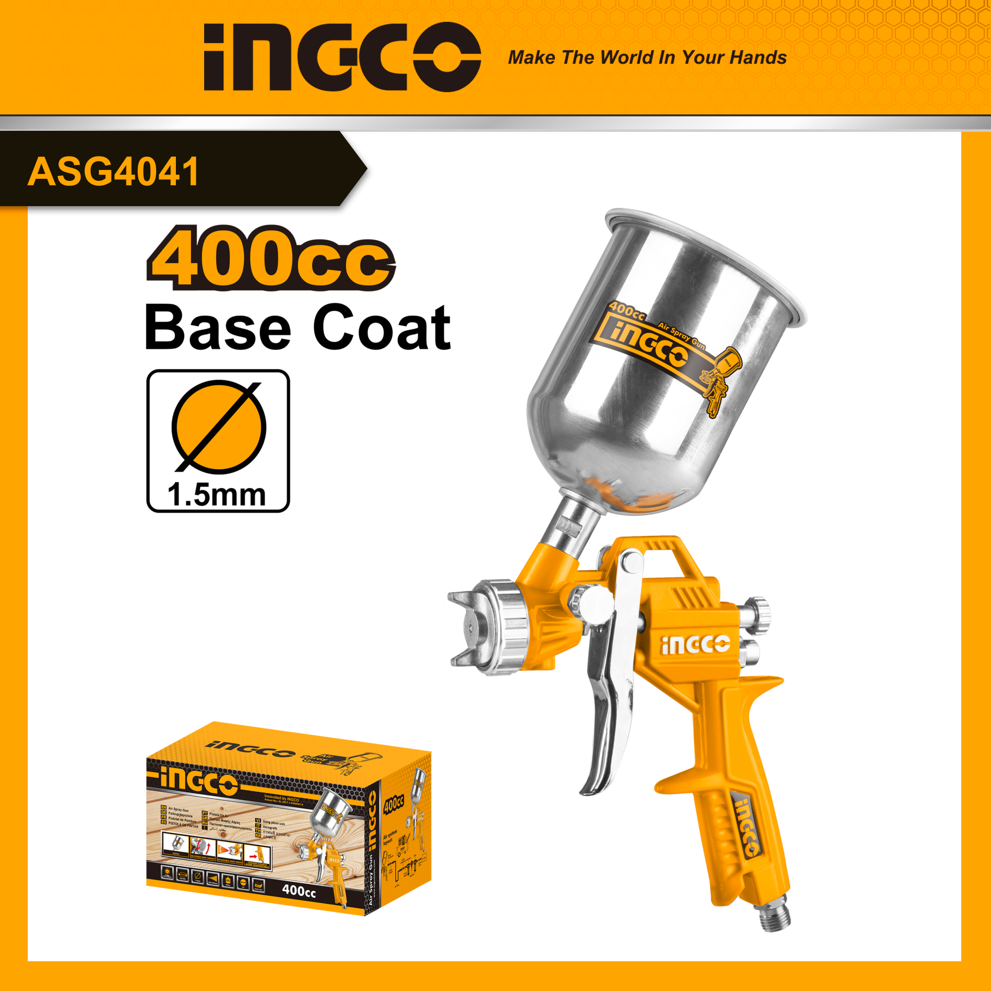 Ingco asg4041 súng phun sơn có chỉnh gió