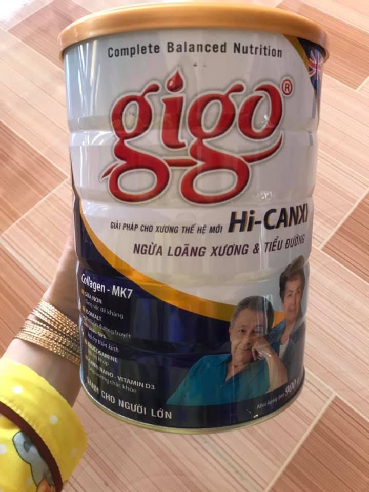 SỮA GIGO HI-CANXI 900gr: sữa bột dinh dưỡng ngừa loãng xương & tiểu đường cho người trưởng thành