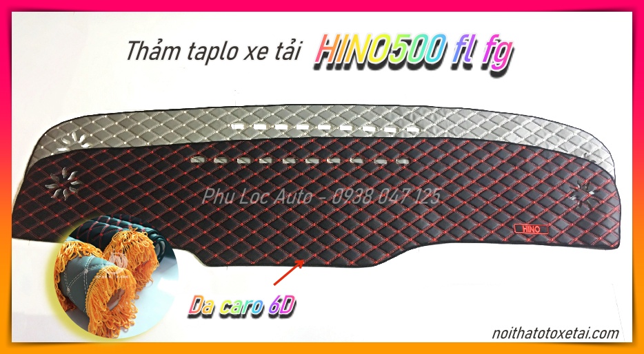 Thảm da chống nắng taplo xe tải hino 500 fg fl 8 tấn 15 tấn