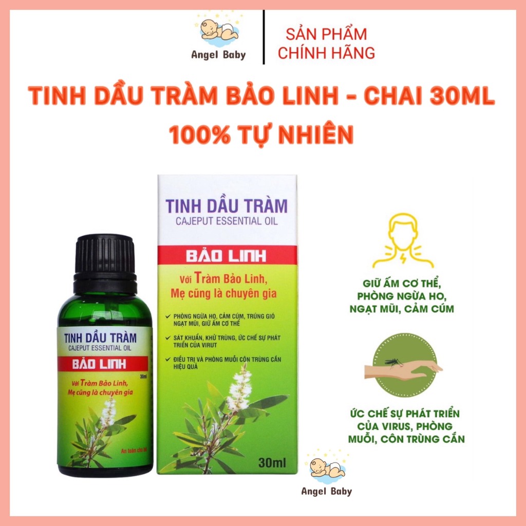 Tinh Dầu Tràm Bảo Linh 100% Tự Nhiên - Giữ Ấm Cơ Thể, Phòng Ho, Cảm Lạnh Cảm Cúm Hiệu Quả - Chai 30ml